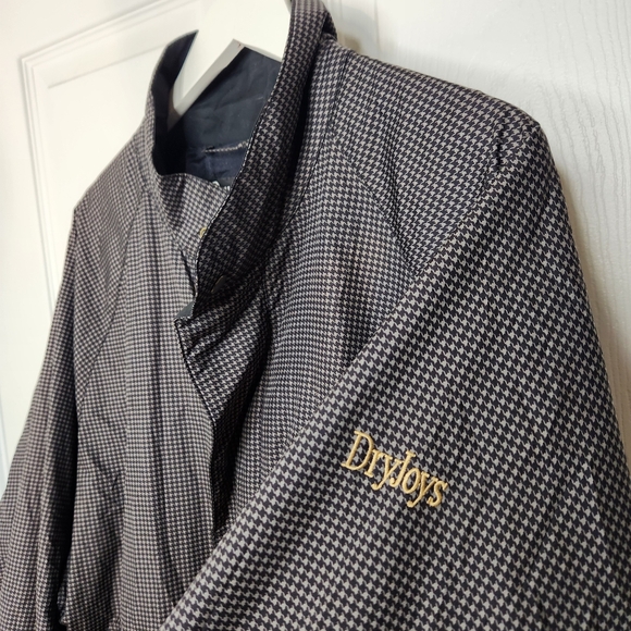 Men's DryJoys By FootJoy Houndstooth Black Beige Rain Golf Jacket Size Large - Picture 2 of 14